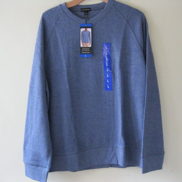 Banana Republic Men’s Waffle Crew neck pull over Sweater blue  Large (0606) - Picture 5 of 15